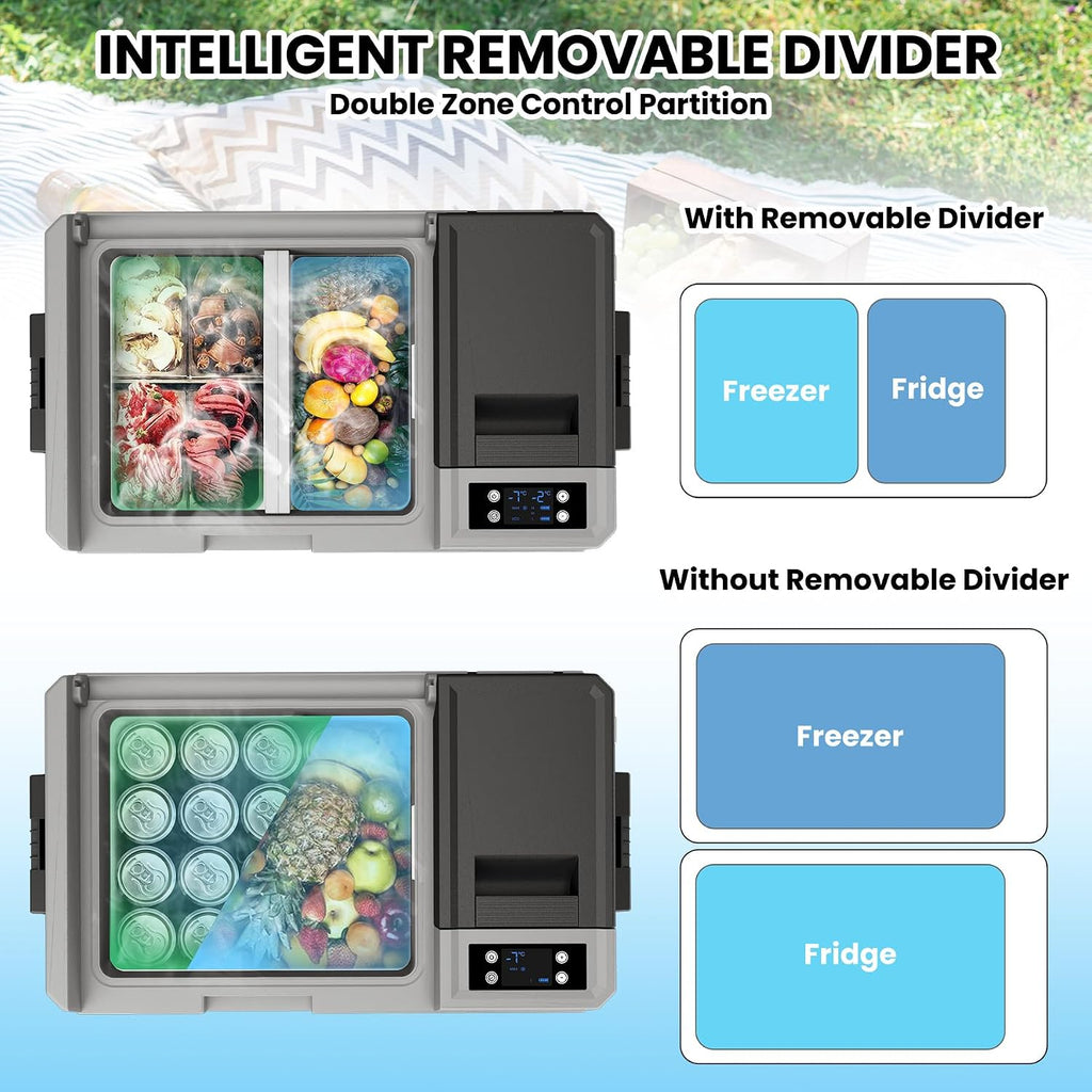 12 Volt Refrigerator, 30QT(29L) Car Efrigerator APP Control,Electric Cooler -7℉~78℉, Portable Freezer 12/24V DC 110-240V AC, Camping Refrigerator, Travel, Boat,Car