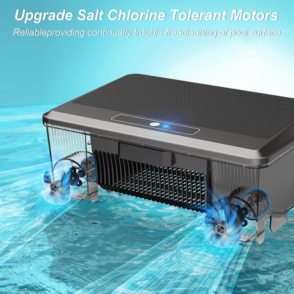 Solar Powered Pool Skimmer Fully Automatic Smart Water Surface Cleaning Robot 12-Hour Battery Life Obstacle Avoidance Durable Dual Comprehensive Cleaning