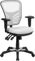 Flash Furniture Nicholas Mid-Back Swivel Office and Gaming Chair, Ergonomic Mesh Office Chair with Adjustable Lumbar Support and Height, White