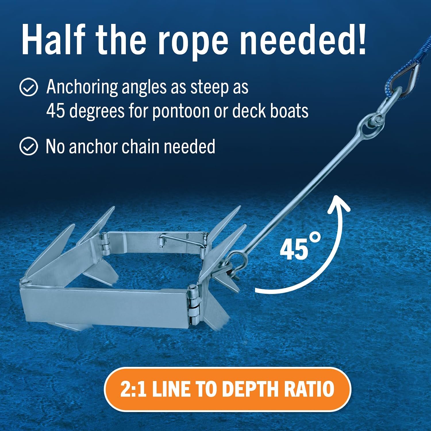 Better Boat Box Anchor for Boats, Folding Boat Anchor Hot Dip Galvanized, Double Sided Slide Anchor for Pontoon Fishing and Cabin Cruiser, Multiple Sizes