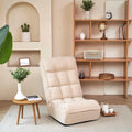 Yoglad Comfy Lounge Sofa Chair,3 Adjustable Angles,Soft Boucle Fabric,Easy Storage,with Comfortable Backrest.for Living,Bedroom,or Office. (White Teddy)