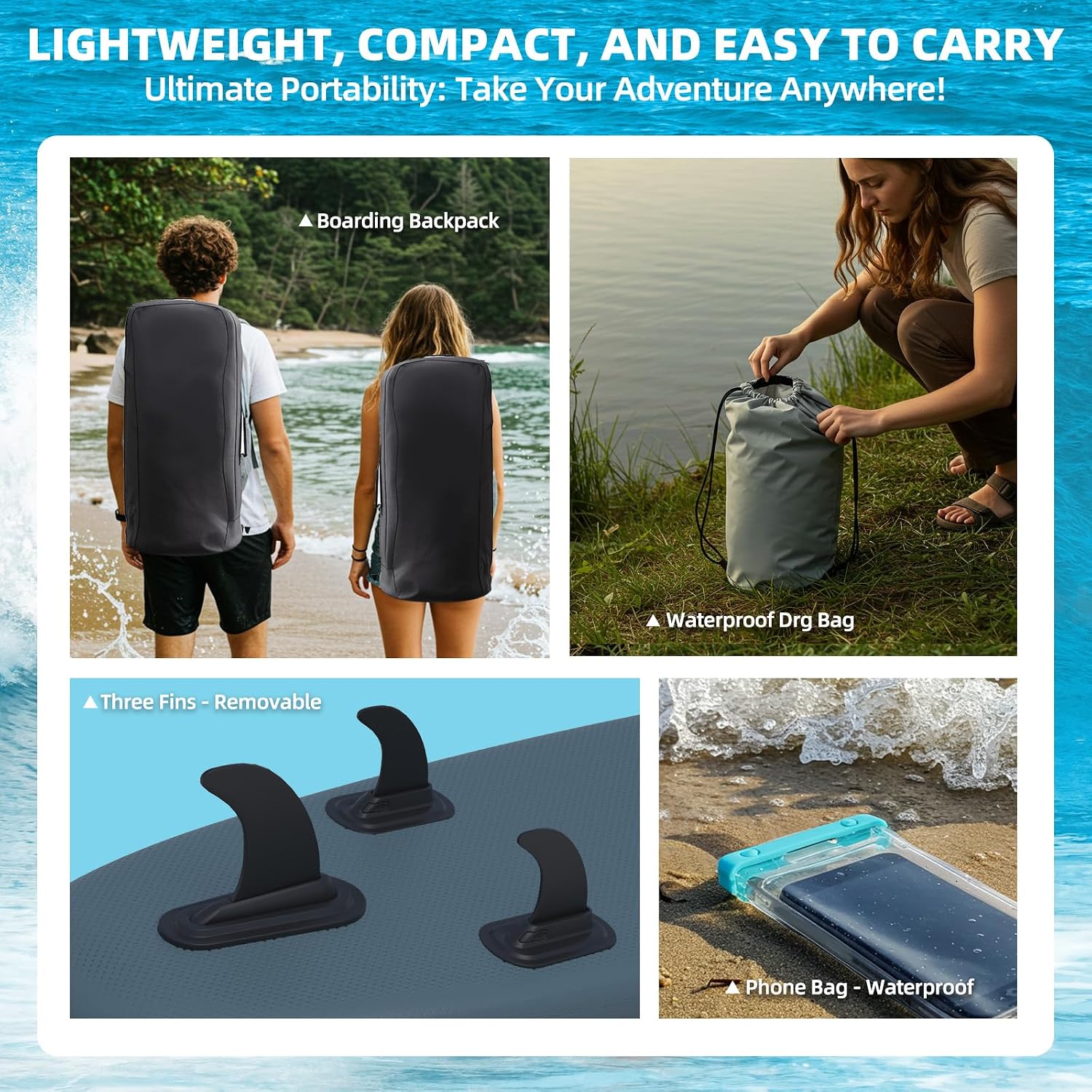 Inflatable 10.5' Stand Up Paddle Board with Strapped Seat, Premium SUP Board Kit, Includes Paddle, Pump, Backpack, Waterproof Bag, Perfect for Yoga, Fishing, and Surfing, Dark Blue & Red