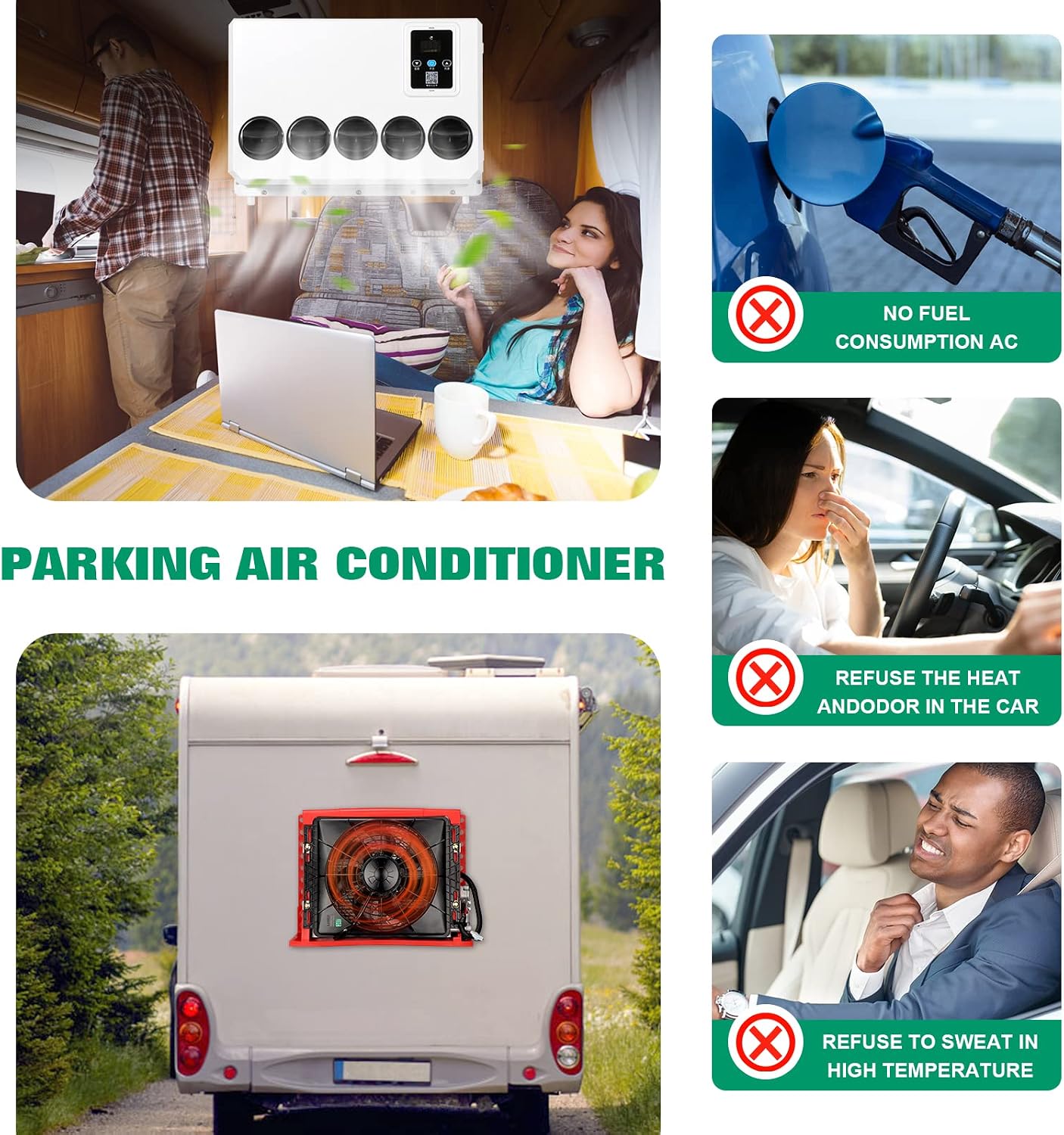 12V electric air conditioners for RVs, trucks, construction vehicles, excavators, harvesters, agricultural machinery (12V)