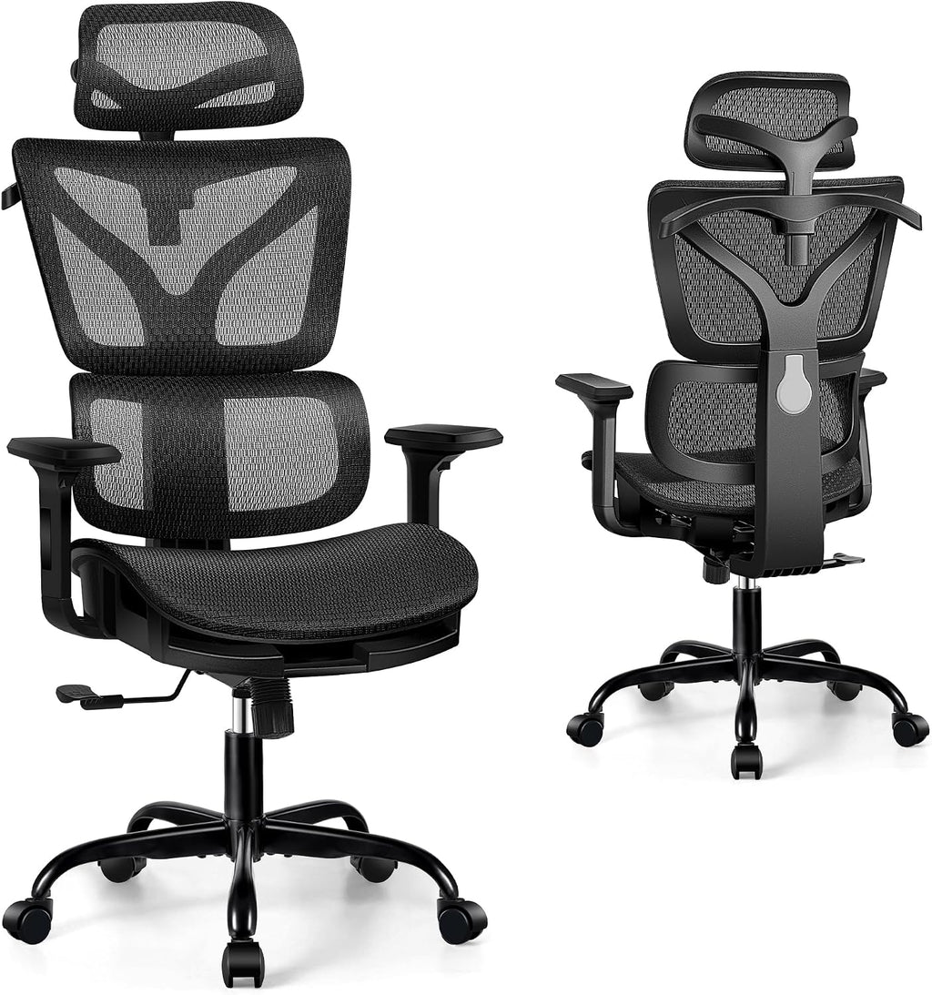 Winrise Office Chair Ergonomic Desk Chair, High Back Gaming Chair, Big and Tall Reclining Breathable Mesh Chair Comfy Home Office Desk Chair with Lumbar Support