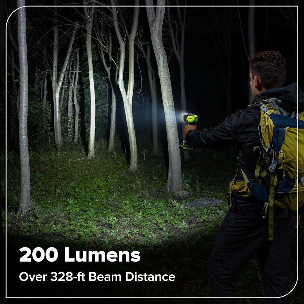 GREENWORKS 24V Combo (1/2' Drill + 1/4' Impact Driver + 6.5' Circular Saw + 200Lm Flashlight), 4.0Ah + 2.0Ah Batteries (24,000mAh PB), (2) Braided Cables, 65W Rapid Charger,High-Efficiency