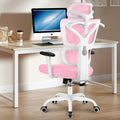 Winrise Office Chair Ergonomic Desk Chair, High Back Gaming Chair, Big and Tall Reclining Chair Comfy Home Office Desk Chair Lumbar Support Breathable Mesh Computer Chair Adjustable Armrests (Pink)