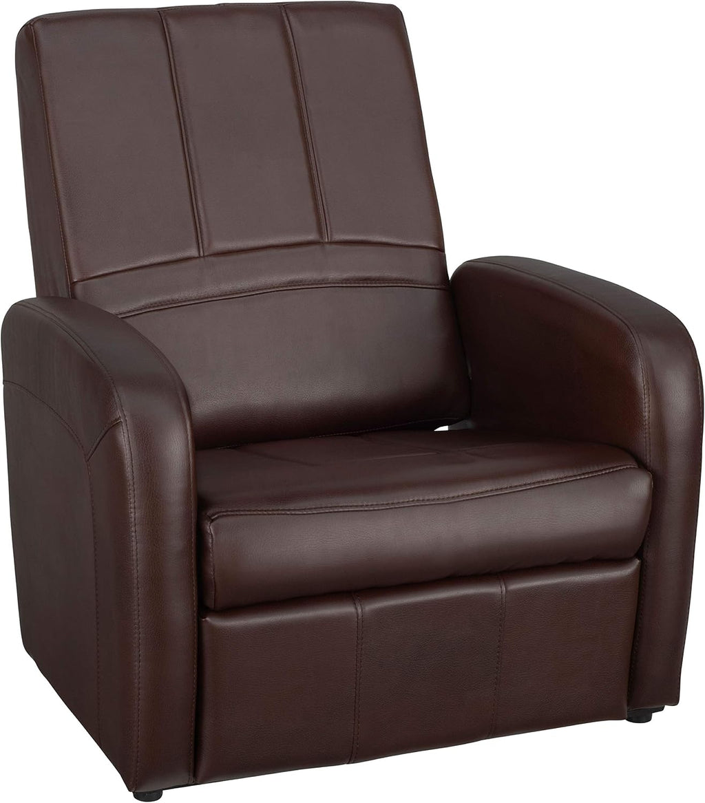 RecPro Charles RV Gaming Chair Ottoman Conversion | Built-in Storage | RV Furniture | Great for Teens | Mahogany