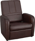 RecPro Charles RV Gaming Chair Ottoman Conversion | Built-in Storage | RV Furniture | Great for Teens | Mahogany