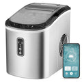 EUHOMY Smart Ice Makers Countertop -26lbs in 24 Hours, 9 Cubes Ready in 8Mins, Self-Cleaning Countertop Ice Maker, Portable Ice Maker with Ice Scoop and Basket, Perfect for Home/Kitchen/Office(Sliver