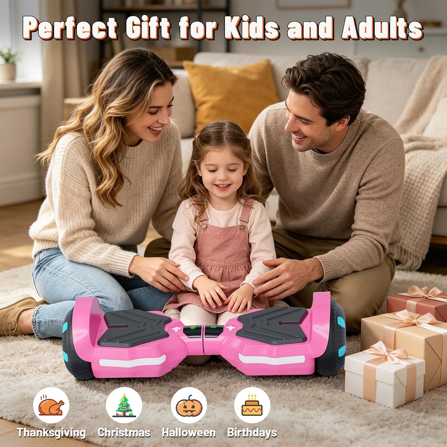 SIMATE Scooter, Bluetooth Speakers and LED Light-Up Wheels, APP Control, Dual 250W Motors, 8.5 mph Max Speed & 8.5 Miles Max Range, Gifts for Kids Adults Girls Boys