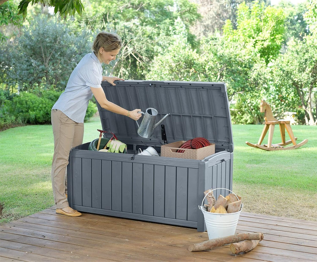 Tepro Keter Glennwood 17193522 Cushion Box 390 L Wood Look Plastic Anthracite
