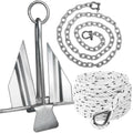 Five Oceans Fluke Boat Anchor, Galvanized Steel, Slip Ring, Heavy-Duty Boat Anchors for Kayak, Dinghy, Paddleboard, Canoe, Personal Watercraft - Multiple Sizes