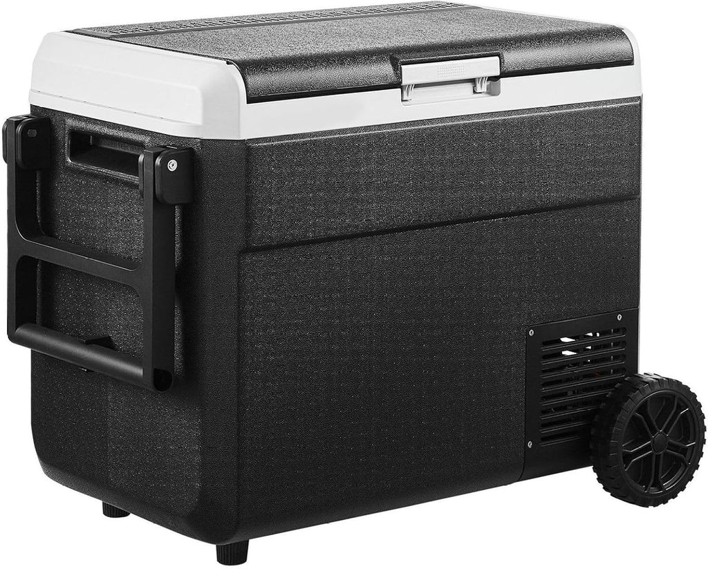 12 Volt Car Refrigerator 63.4QT, Portable Fridge Freezer, -4°F~68°F, 12/24V DC & 110-240V, Compressor Cooler for Camping, RV, Travel with Wheels
