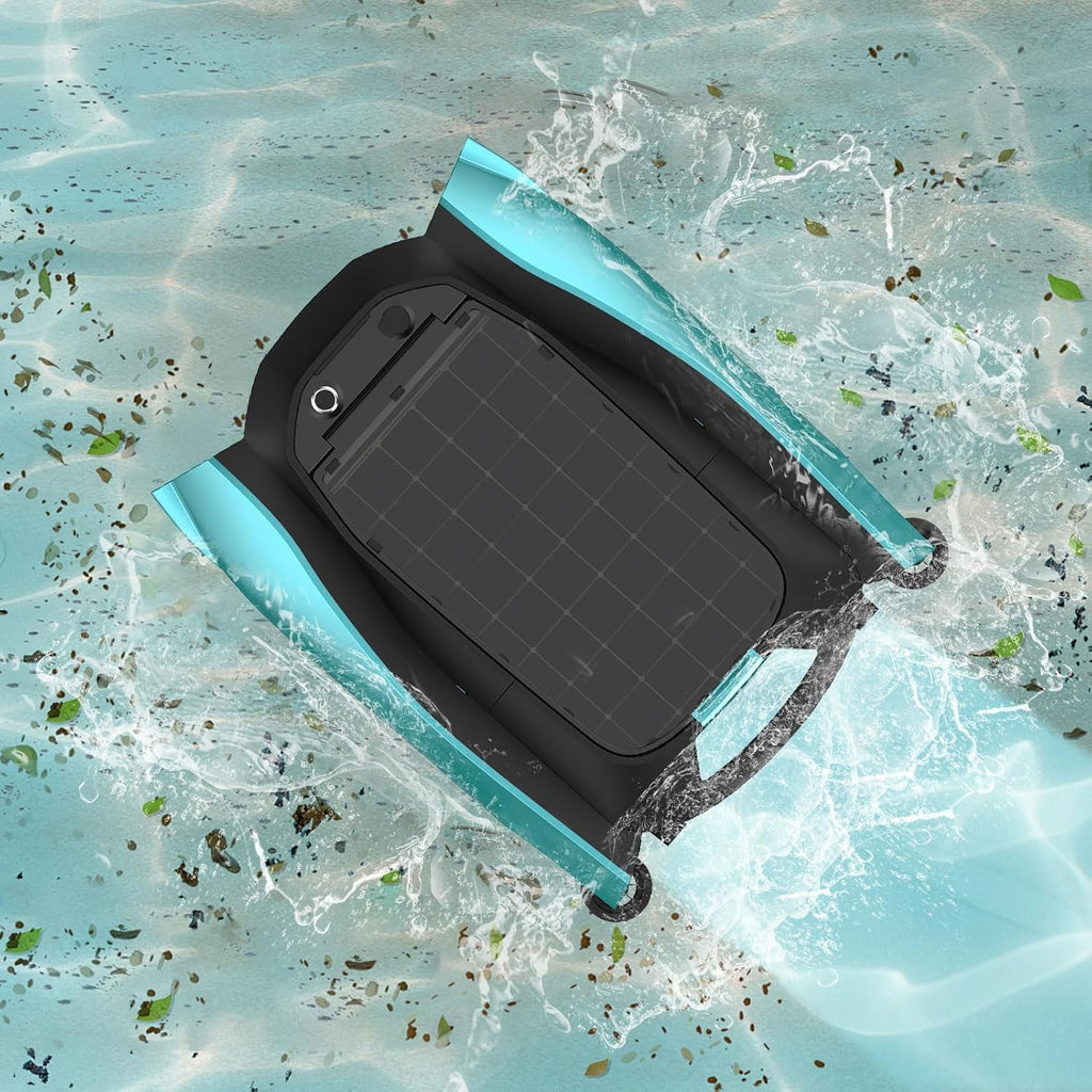Festnight Solar Pool Skimmer Robot, Four Cleaning Modes, Auto Pool Surface Skimmer Robot, Intelligent Robot Skimmer for Top of Pool, Automatic Pool Skimmer for Top of Water, Pool Cleaning Tools
