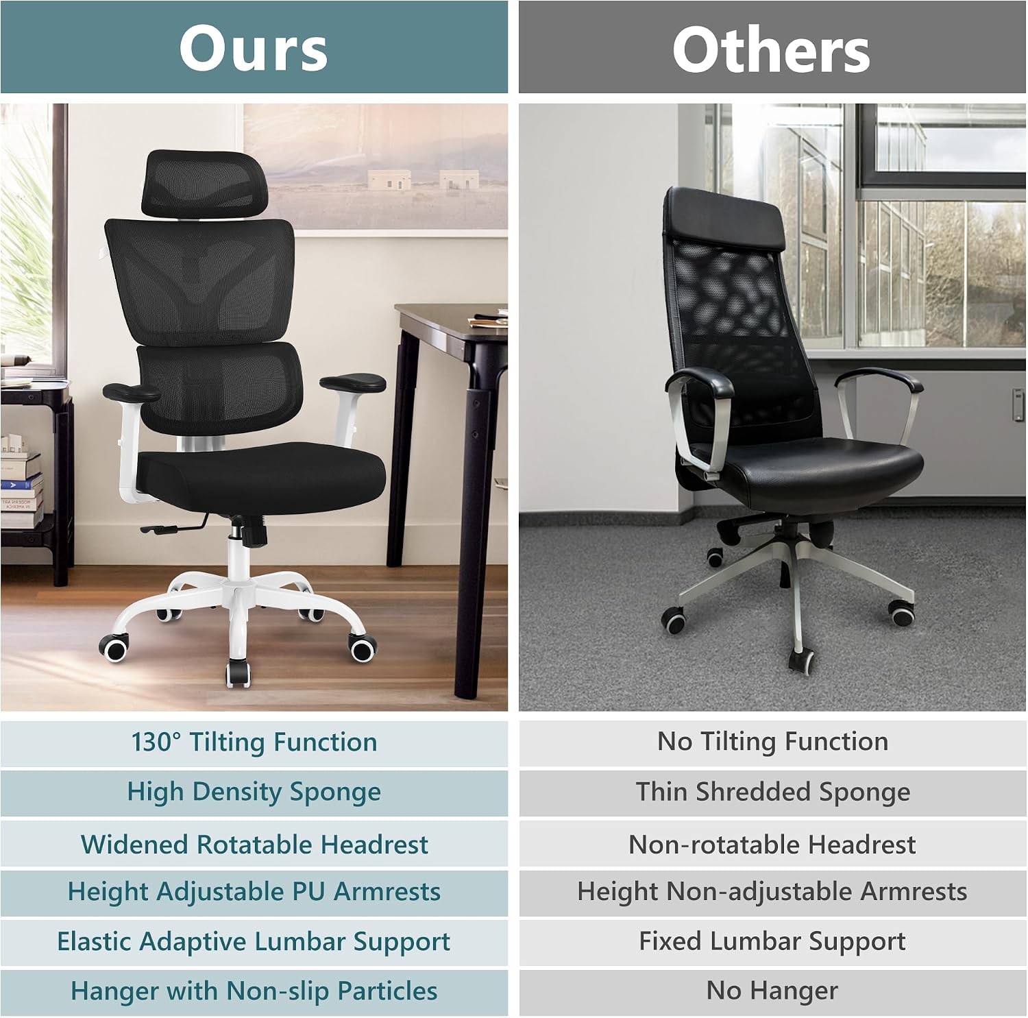 Winrise Office Chair Ergonomic Desk Chair, High Back Gaming Chair, Big and Tall Reclining chair Comfy Home Office Desk Chair Lumbar Support Breathable Mesh Computer Chair Adjustable Armrests(W-Orange)
