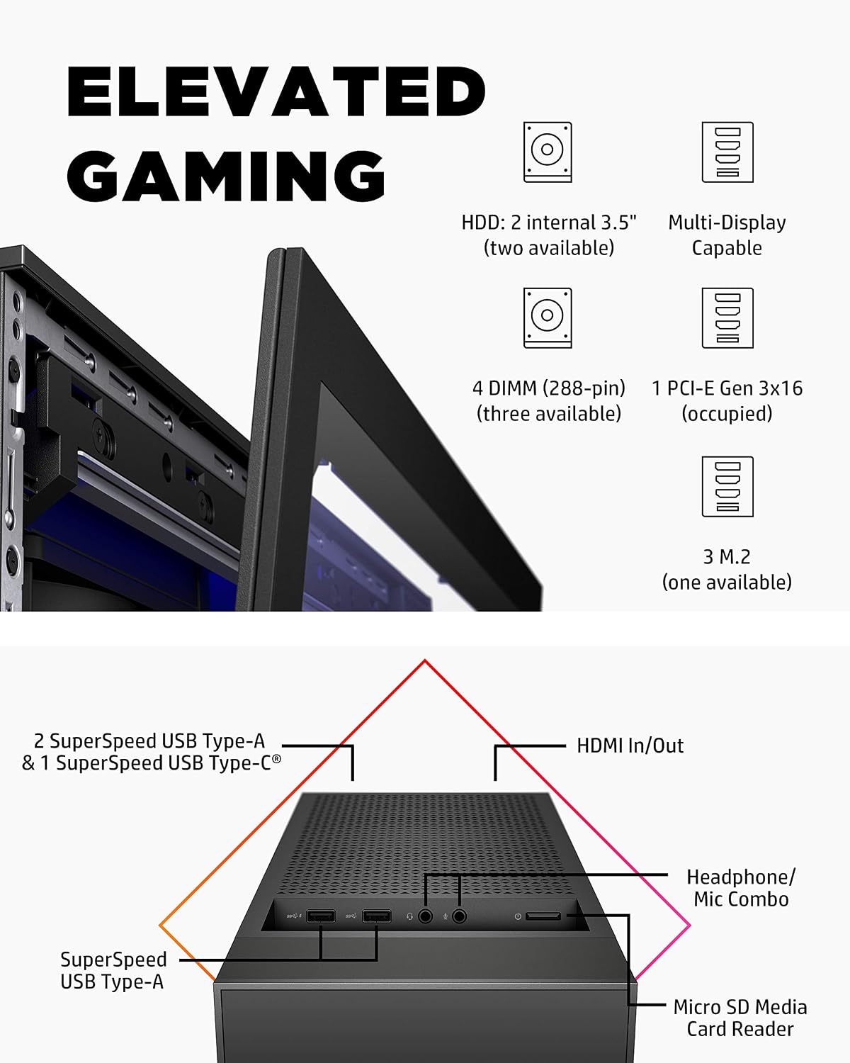 OMEN 30L Gaming Desktop PC, NVIDIA GeForce RTX 3070 Graphics Card, 10th Generation Intel Core i7-10700KF Processor, 16 GB RAM, 1 TB SSD, Windows 10 Home (GT13-0070, 2020), Shadow Black