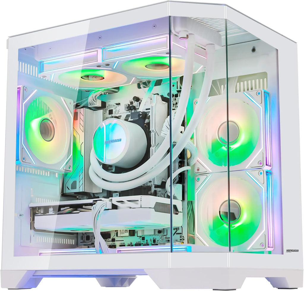 Ocean of Stars AI-Optimized Gaming PC RTX 5070 12GB - AMD Ryzen 5 9600X 6-Core 3.9GHz, 16GB DDR5 RAM, 1TB PCIe SSD, WiFi + BT, 850W PSU,Liquid Cooler,Windows 11-RGB Prebuilt Computer -White