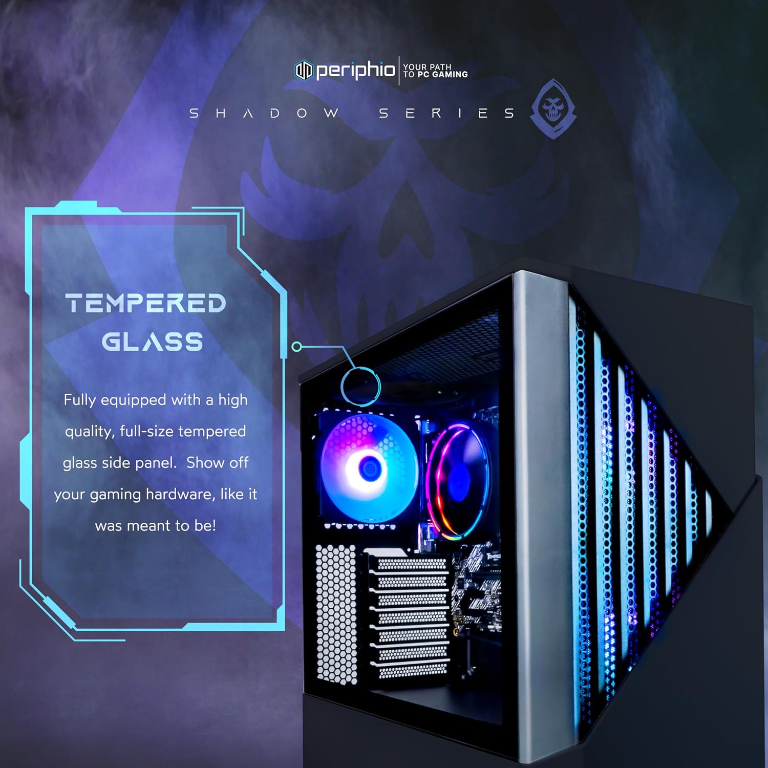 Periphio Reaper Gaming PC, AMD Ryzen 5 5600GT up to 4.6GHz with Radeon Vega 7 Graphics, 16GB RAM, 1TBNVMe SSD, WiFi, Windows 11 Home, Black, 1080p Gaming Computer - Full RGB Gamer Bundle, 24' Monitor