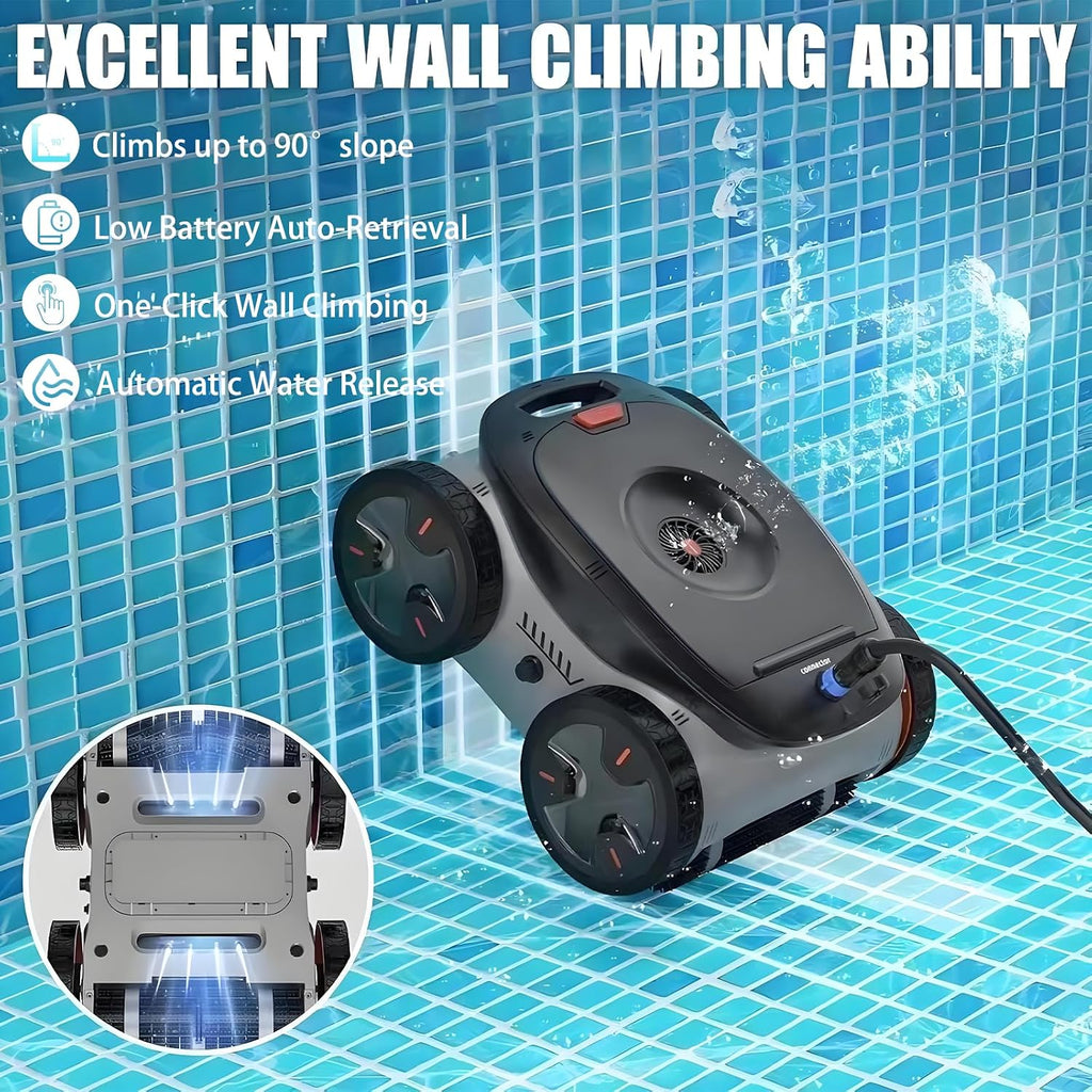 Mono Plus Intelligent Underwater Pool Cleaning Robot - Complete Full-Accessory Package, Surface Skimmer Buoy, WiFi Control, 9000mAh Battery, Comprehensive Pool Cleaning