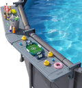 POOLHACKER Poolside Bar Extended, [Original] Swim Up Bar Exclusively for Above-Ground Round Pools. Patio Poolside Table Smart Fold Easy Maintenance, Weather Resistant Stable Tabletop