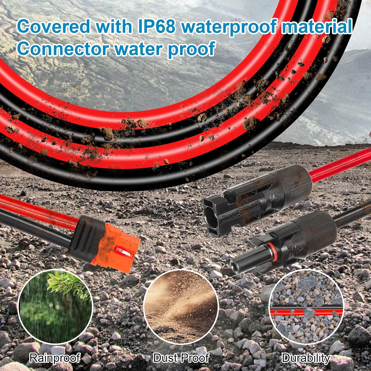 10AWG 75FT Solar to XT60i Extension Cable 3 6 10 35 50 75 100FT Heavy Duty Adapter Cable Connector XT60i Wire for Portable Power Station, Solar Panel, RV, Battery