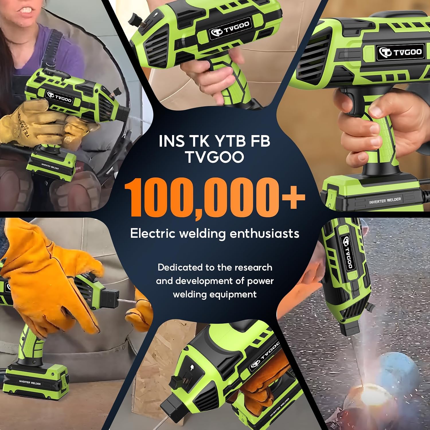 Portable Handheld Welding Machine - 110V IGBT Inverter Handheld Welder, 20-120A Portable ARC Welder with 5 Variable Current Adjustments,Hot Start & Anti-Stick for 3/32'-1/8' Welding Rods(Green)