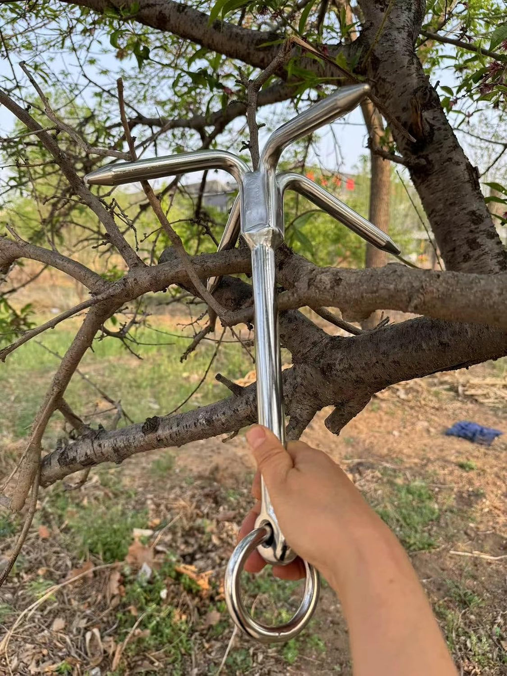 14.5' Grappling Hook Heavy Duty with 4-Claw Grapnel Anchor Stainless Steel 316 for Anchor Retrieving,Outdoor Hiking,Tree Limb Removal,Boat Anchor,Kayaks,Inflatables and Skiffs