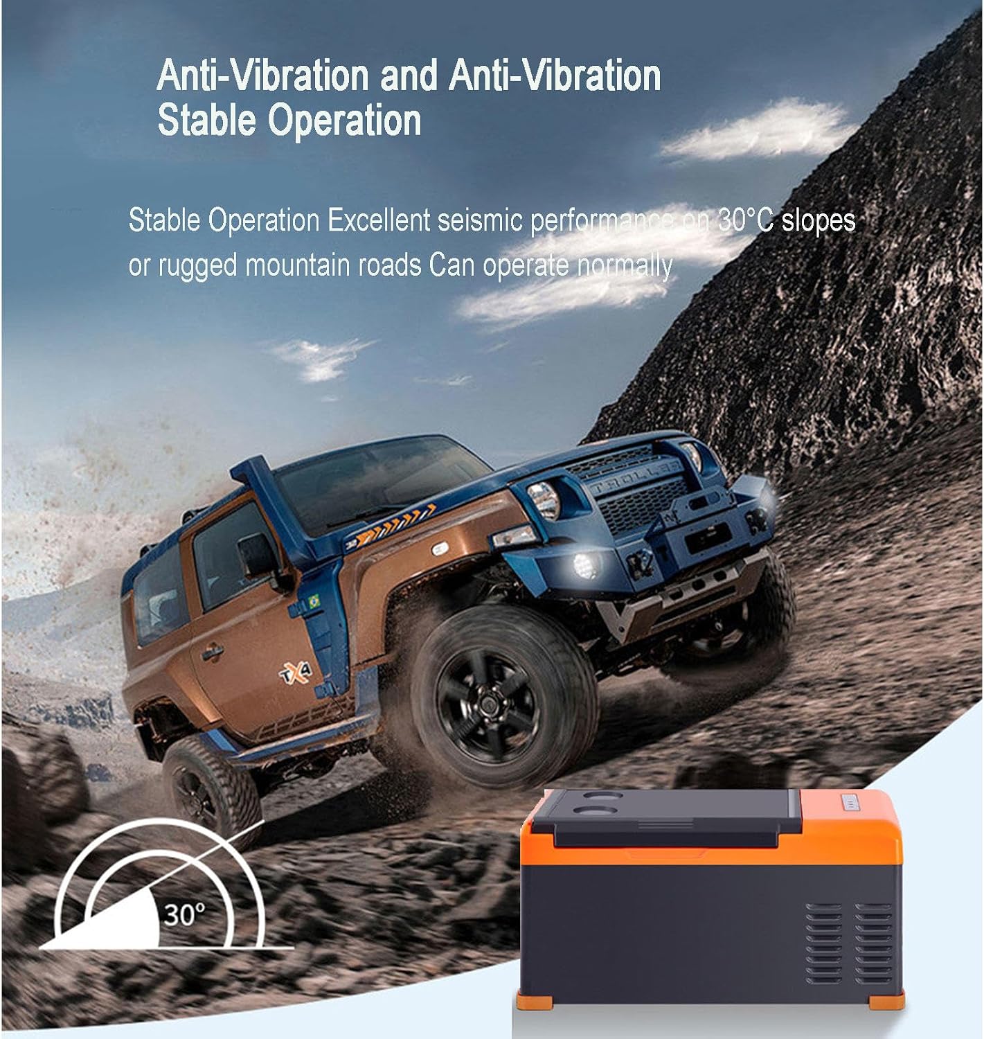 Car Refrigerator 12V/24V Refrigeration Insulation Box Car Refrigerator 20 Liter Capacity Portable Electric Car Cooler for Car, RV, Truck Van Boat Camping Travel