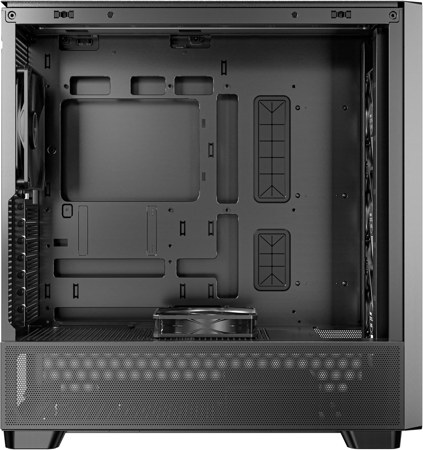 Antec Flux Wood, 5 x PWM Fans Included, High-Airflow Front Panel with Walnut Wood, Type-C, 420mm Radiator & Back Connect Motherboard Support, Up to 9 Fans Simultaneously, Mid-Tower E-ATX PC Case
