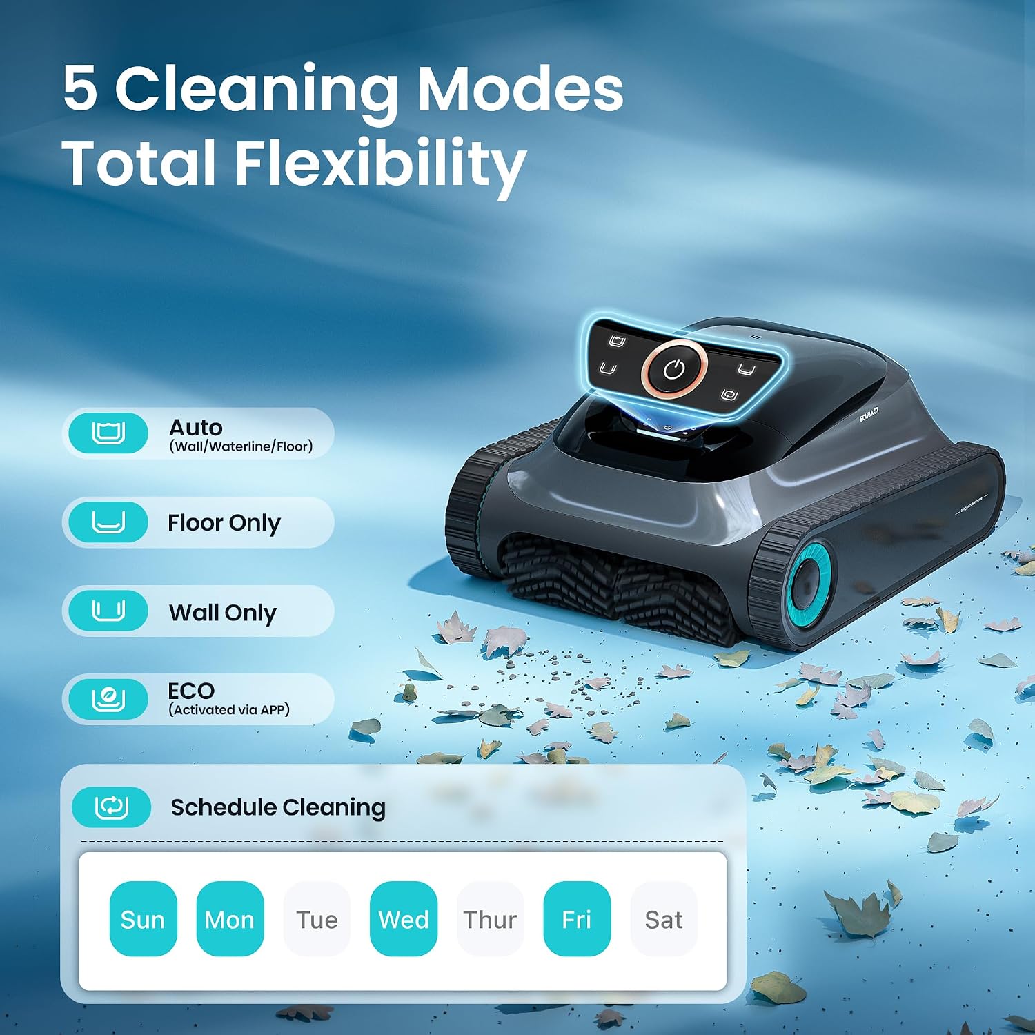 (2026 Upgrade) Aiper Scuba S1 Robotic Pool Cleaner, Weekly Custom Cleaning Plan, 270 Min Runtime, Over-the-Waterline Scrubbing, Smarter Navigation with 11 High-Precision Sensors, App Support-Gray