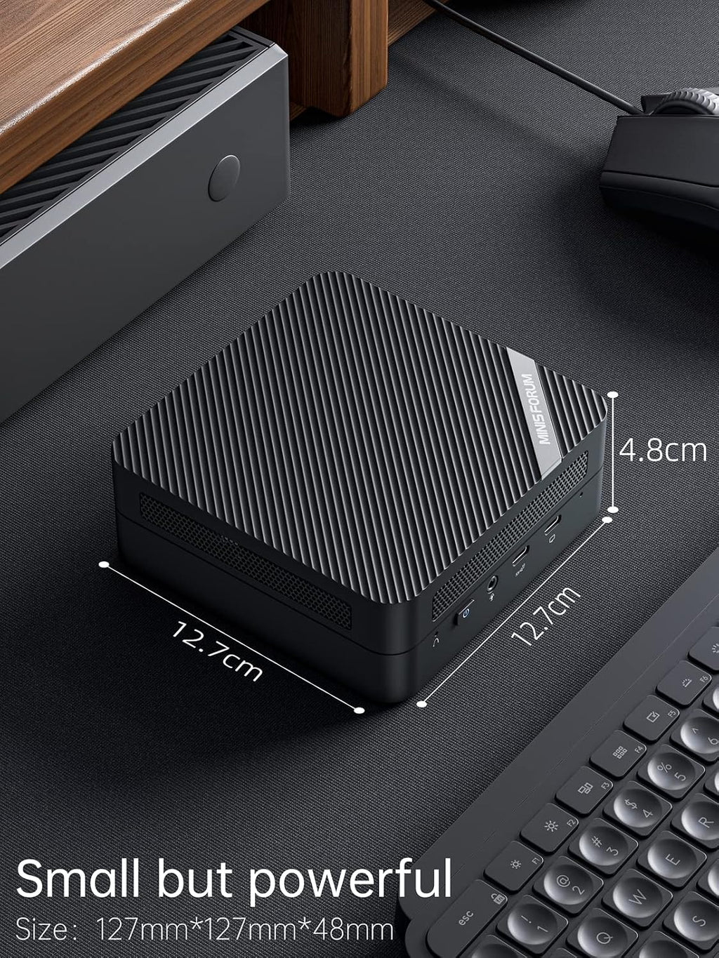 MINISFORUM UM773 Mini PC Barebone with AMD Ryzen 7 7735HS & AMD Radeon 680M,up to 4.75GHz Mini Computer, 2 x HDMI,1x USB4,4 x USB 3.0, WiFi 6,BT5. 2(NO RAM/SSD/OS)
