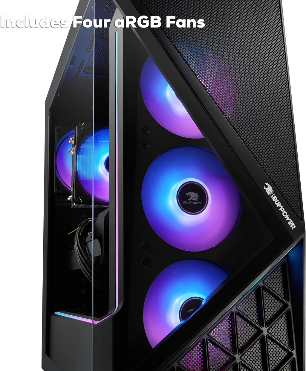 iBUYPOWER Slate Black Gaming PC Desktop Computer AMD Ryzen 5 8400F CPU, NVIDIA GeForce RTX 5060Ti 8GB GPU, 16GB DDR5 RGB 5200MHz RAM, 1TB NVMe SSD, Windows 11 Home, Keyboard, Mouse - SBA5N56T01