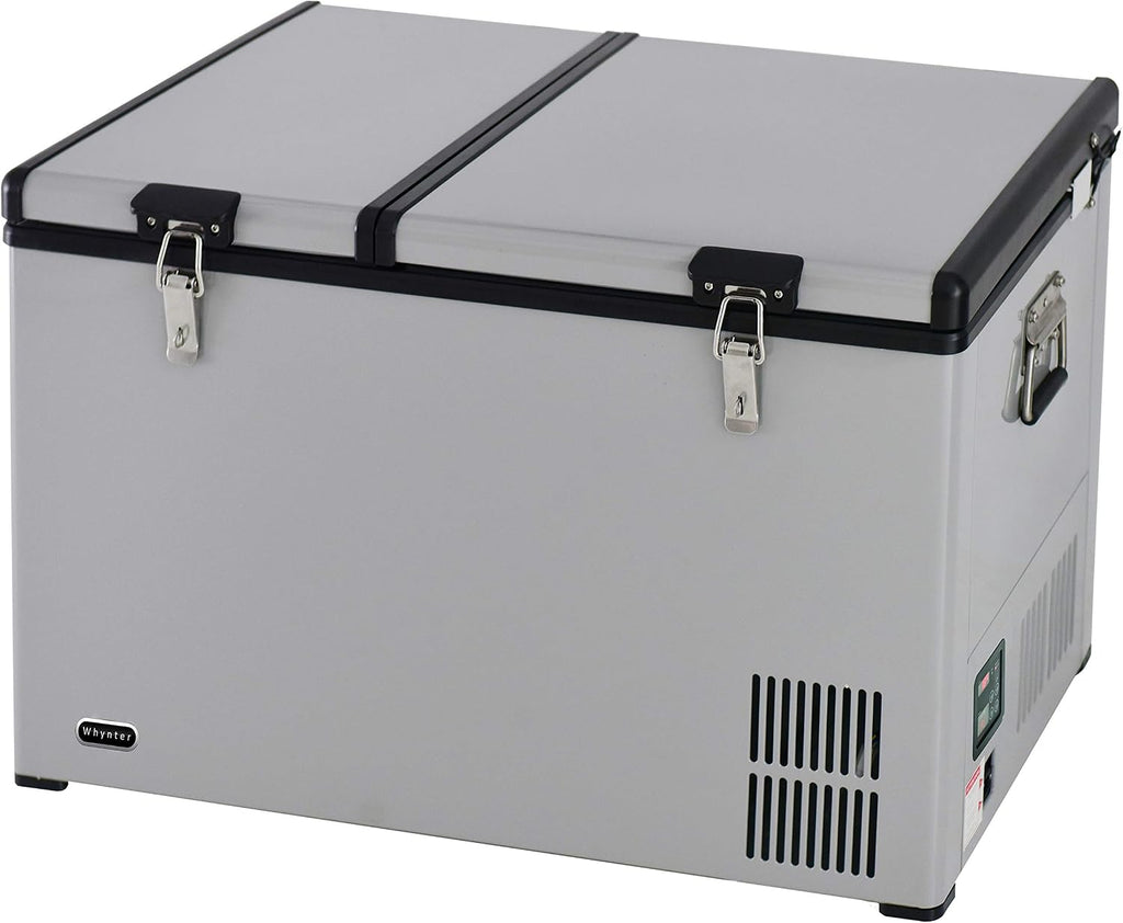 Whynter 90 Qt. Portable Refrigerator / Portable Freezer for Travel - Chest Freezer / Fridge for Car, Camping, RVs & More, -8°F to 50°F Temperature Range, AC 110V/ DC 12V, FM-901DZ, Charcoal