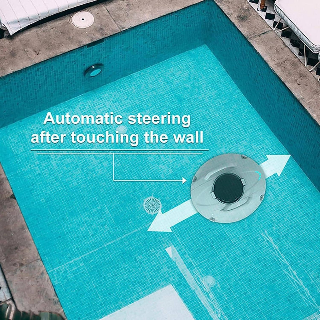 Cordless Automatic Pool Cleaner, Above Ground Swimming Pools Cleaning Robot, Suction Rechargeable Battery, Lasts 110 Mins, for Pool Surface Up to 85 Sq