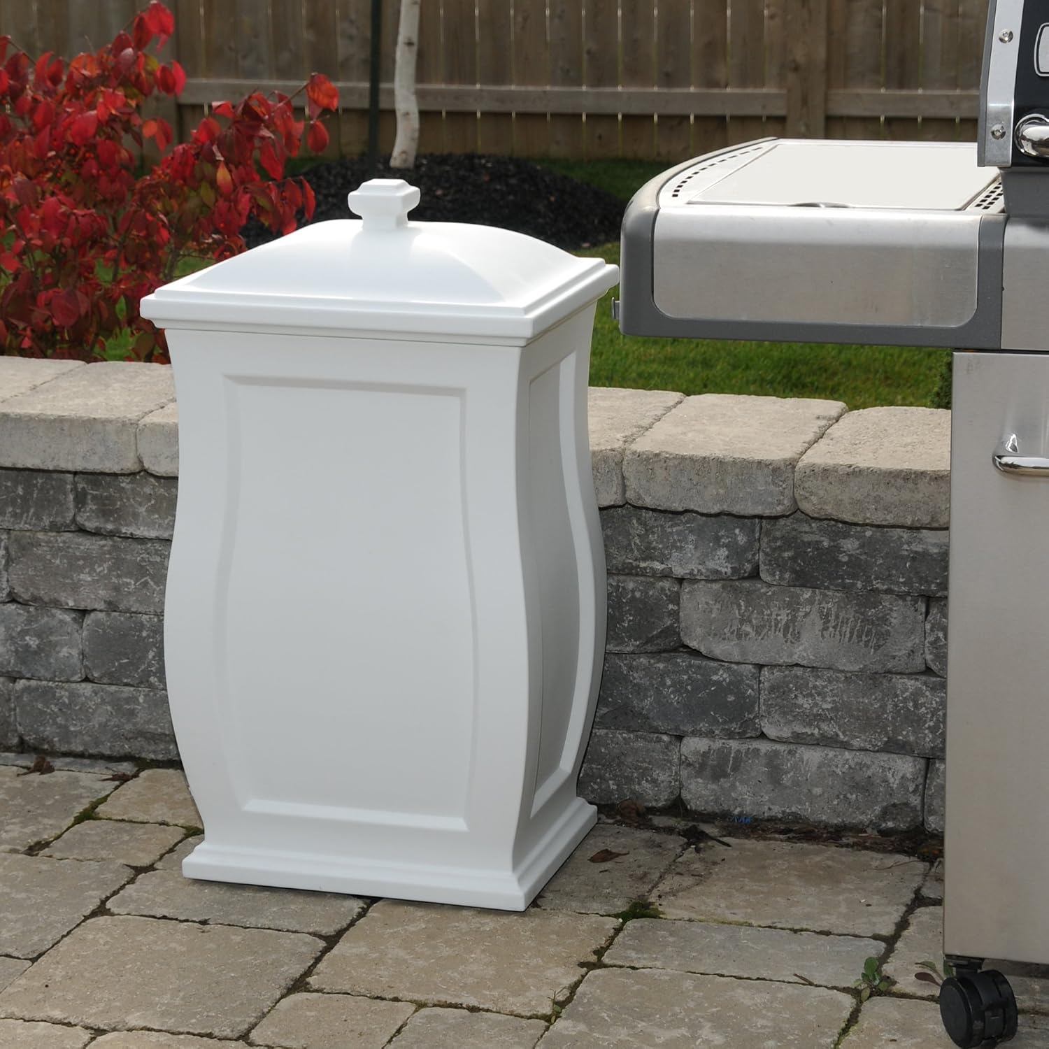 Mayne Mansfield Multi-Purpose Storage Bin - 20in x 20in x 38in - 45 Gallons of Storage Capacity - Polyethylene (5861-W)