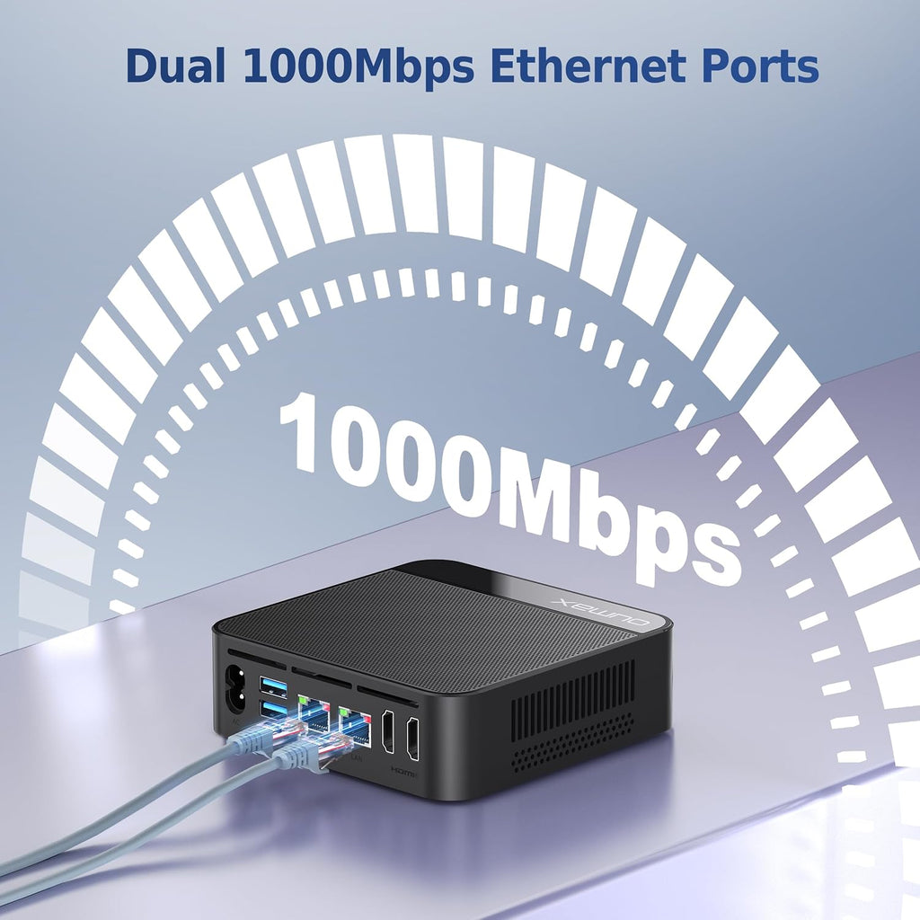 Mini PC,Twin Lake N150(Turbo 3.6Hz) 16GB DDR4 500GB M.2 SSD Dual LAN, Desktop Mini Computer 4K Dual HDMI Display, Wifi5, BT5.0, Built-in 45W Power Supply