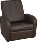 RecPro Charles RV Gaming Chair Ottoman Conversion | Built-in Storage | RV Furniture | Great for Teens | Chestnut