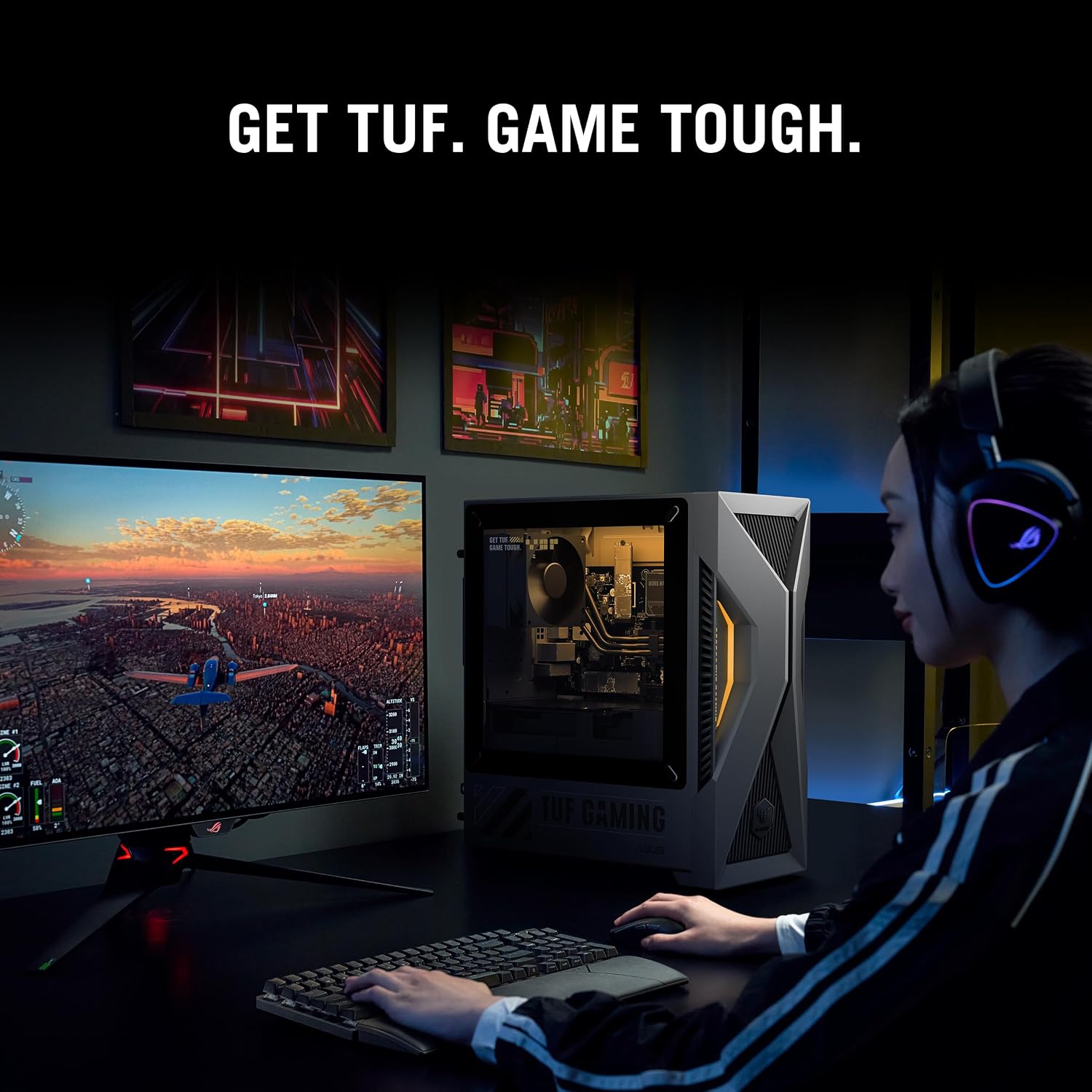 ASUS TUF T500 (2025) Gaming Desktop PC, Intel® Core™ i5-13420H Processor, NVIDIA® GeForce RTX™ 3050, 512GB M.2 NVMe™ PCIe® 4 SSD, 16GB DDR5 RAM, Windows 11 Pro, T500MV-DS553