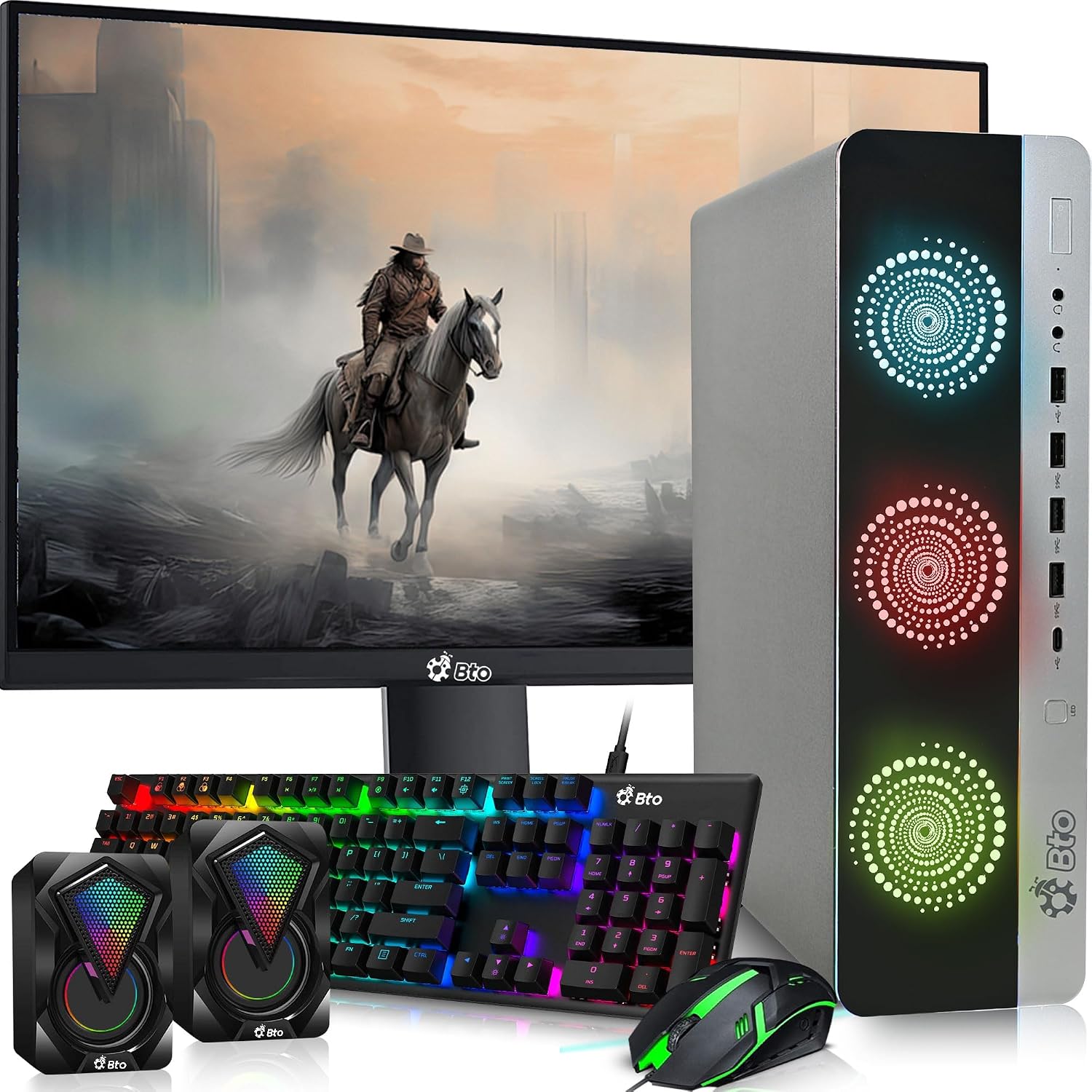 HP 8G3 RGB Gaming Desktop PC, Intel i5 6th Gen Processor, 16GB DDR4 Ram, 1TB SSD, NVIDIA GeForce GT 1030 DDR5, 22-inch Monitor, WiFi, Windows 11 Pro (Renewed)