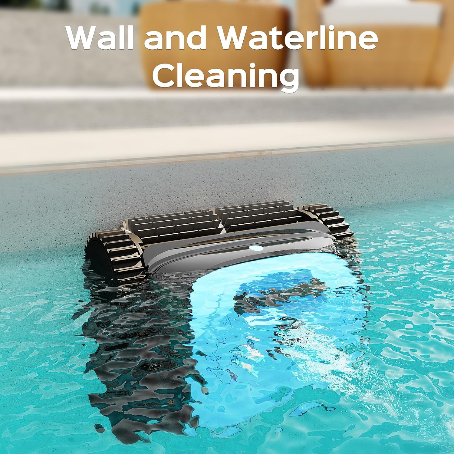 WINNY POOL CLEANER Pool Vacuum for Inground Pools, Cordless Robotic Pool Cleaner, Wall and Waterline Cleaning, Intelligent Route Planning, 150 min Runtime, for Pools up to 1,600 Sq.ft