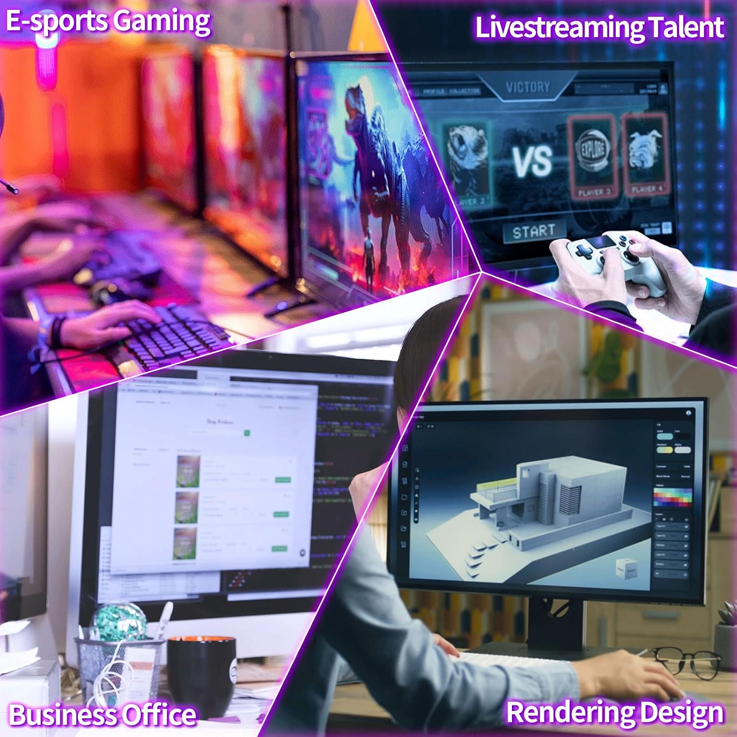 ZER-LON Gaming PC Desktop Computer, Intel Core I7 up to 3.9GHz, GTX 1050Ti 4G GDDR5, 16G RAM, 512GB SSD, WiFi 5.0, Prebuilt Gaming PC Tower Computer with 5 RGB Fan