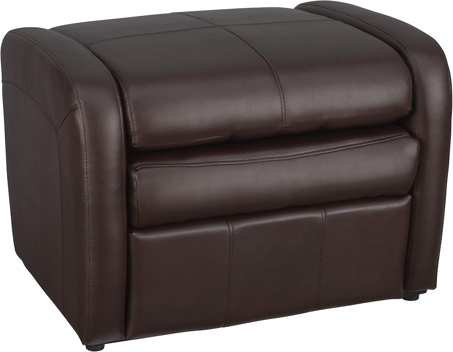 RecPro Charles RV Gaming Chair Ottoman Conversion | Built-in Storage | RV Furniture | Great for Teens | Mahogany