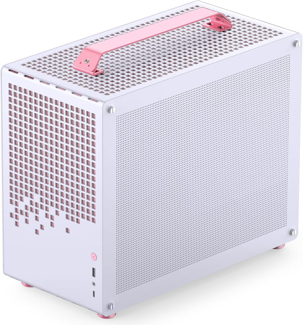 JONSBO/JONSPLUS Z20 Pink/White Micro-ATX Mini Tower Pc Case,with Detachable Carrying Handle, Mini Size, High-Performance Hardware Compatible, Support 240AIO, H160mm Cooler