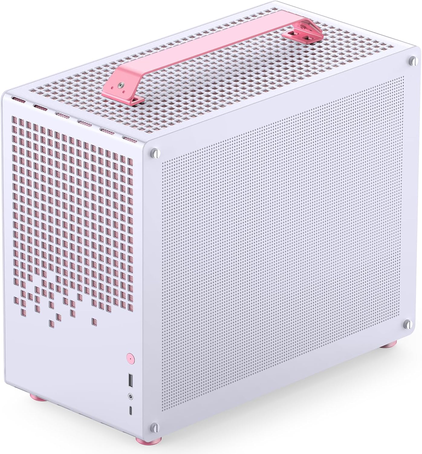 JONSBO/JONSPLUS Z20 Pink/White Micro-ATX Mini Tower Pc Case,with Detachable Carrying Handle, Mini Size, High-Performance Hardware Compatible, Support 240AIO, H160mm Cooler