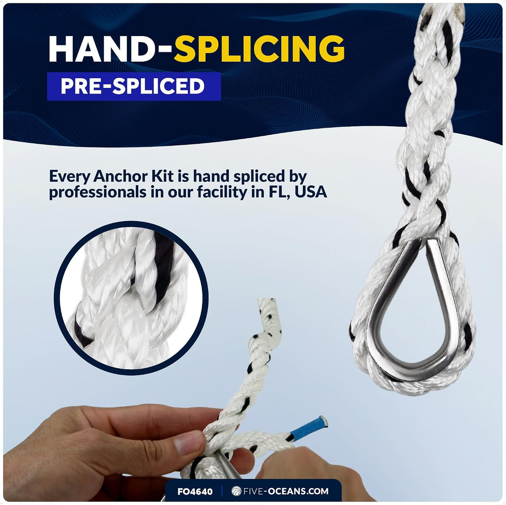 Five Oceans Fluke Boat Anchor, Heavy Duty Hot Dipped Galvanized Steel, Multiple Sizes – Ideal for Pontoon, Dinghies, Boats