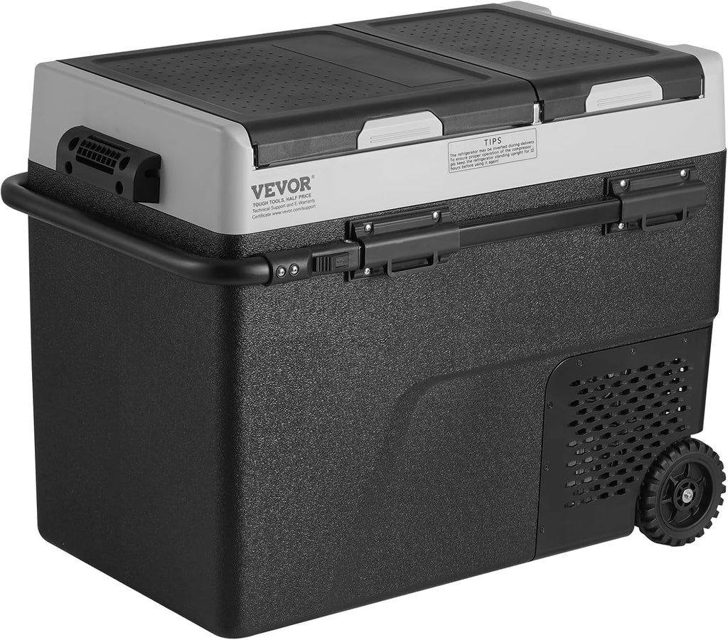 VEVOR Car Refrigerator 58L / 61.5 QT, Dual Zone 12 Volt Compressor Fridge, -4℉ to 68℉ Adjustable, Portable Freezer Cooler for Car, RV, Camping, Home