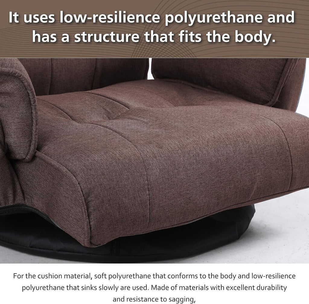 360 Degree Swivle Adjustable Floor Chair, Chaise Lounge Indoor, Folding Lazy Sofa with Armrests and Side Pocket Adults Gaming Chairs for Living Room, Bedroom Factory Price 201 (CO)