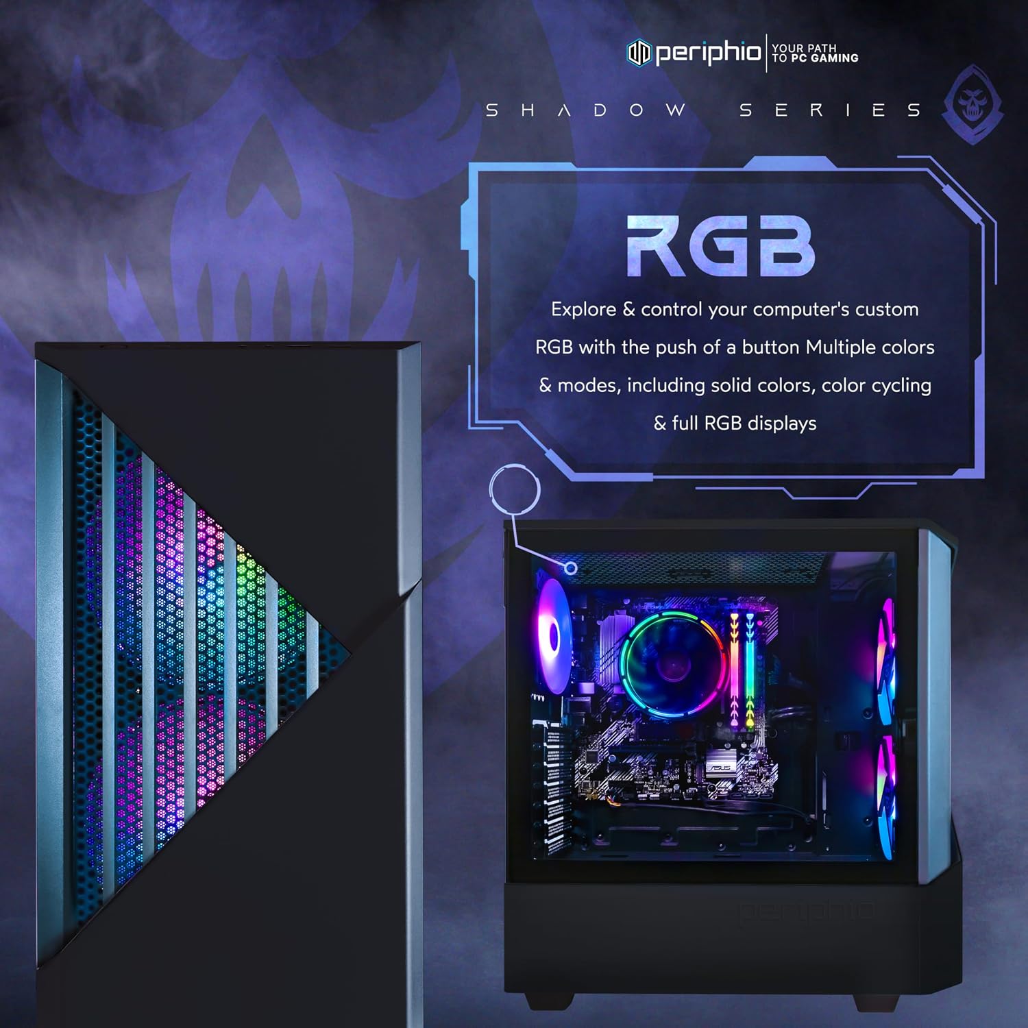Periphio Reaper Gaming PC - AMD Ryzen 7 5700G 4.4GHz, Radeon Vega 8 (4GB) iGPU, 16GB DDR4 3200MHz Gaming RAM, 1TB NVMe SSD, Wi-Fi, Windows 11 Computer (Ryzen 7 5700G)…