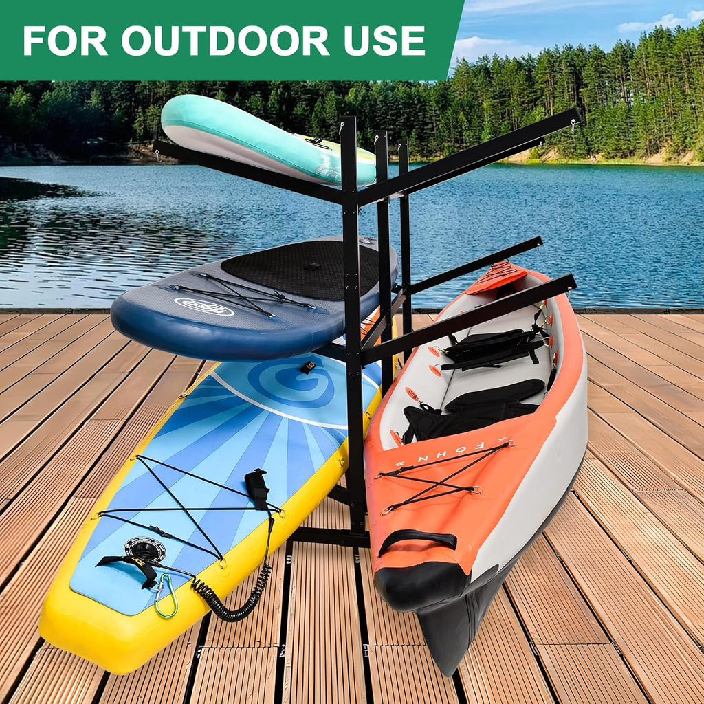 Kayak Storage Rack with Lockable casters,Thickened Heavy Duty Kayak Stand, for Indoor, Outdoor, Garage, shed, Marina Kayak Storage Racks