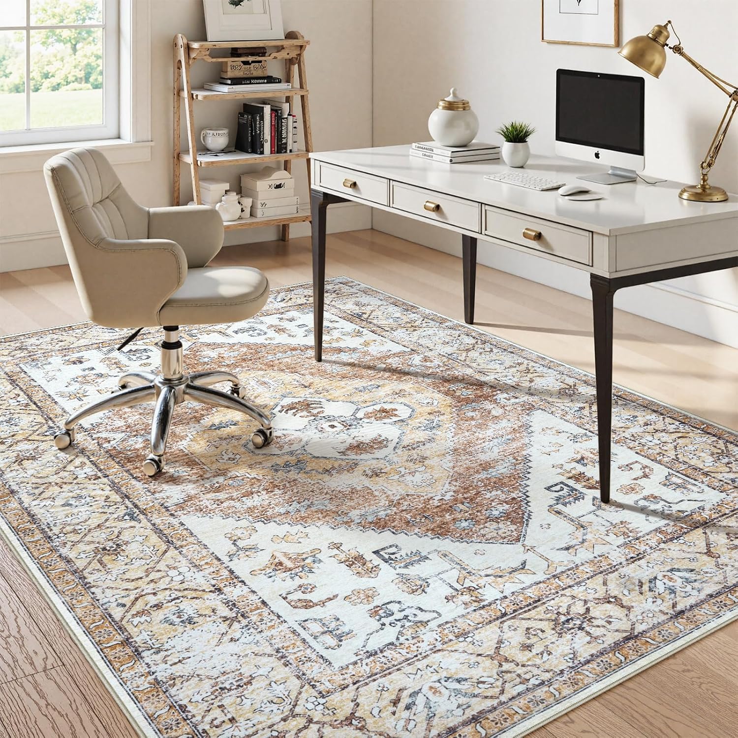 Anidaroel Home Office Chair Mat for Hardwood Floor, 8x10 Under Desk Rug for Rolling Chair, Desk Mat for Chair, Gaming Chair Mat, Anti-Slip Backing Large Floor Protector Rug for Home Office